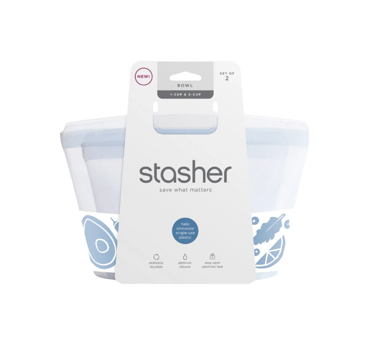 Stasher Bowl Bundle 1 Cup & 2 Cup Clear Singapore