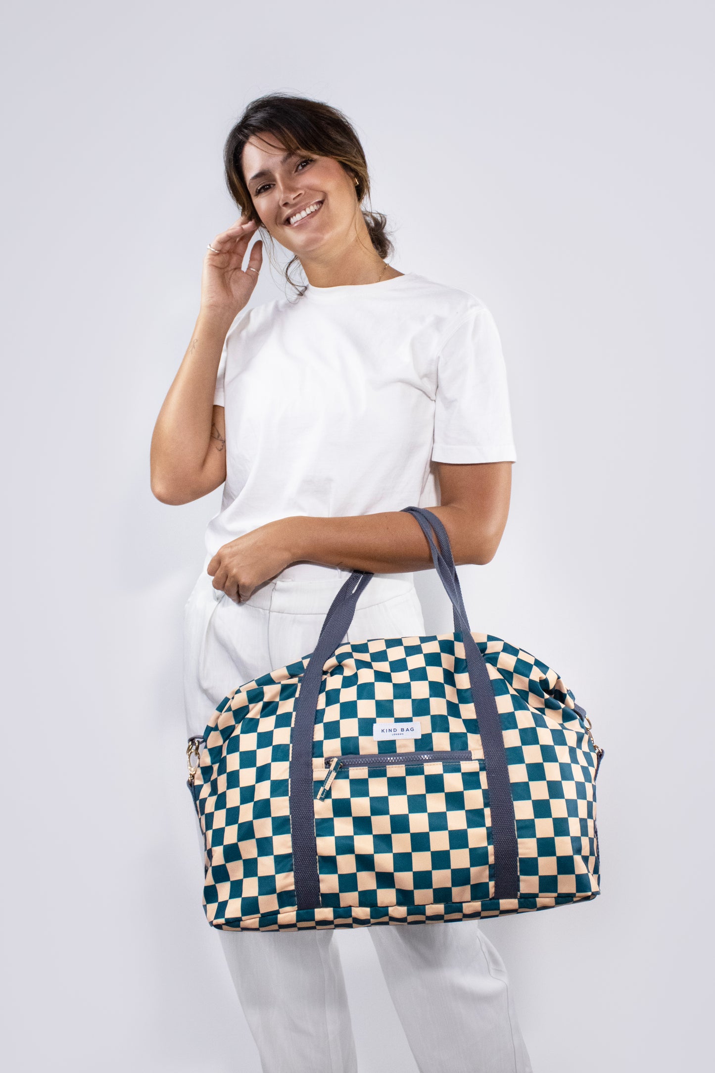 Kind Bag Recycled Plastic Weekender Travel Bag Checkerboard Singapore