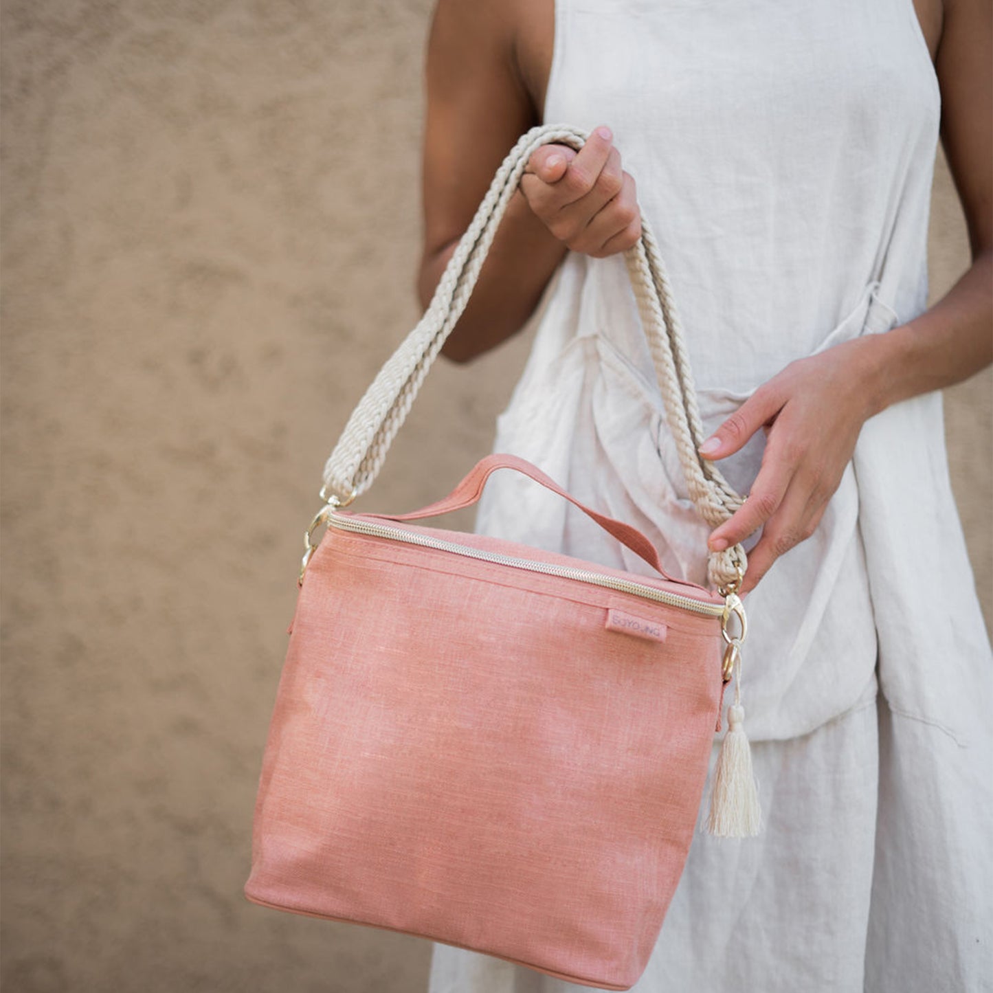 SoYoung Insulated Lunch Bag Muted Clay Linen Singapore