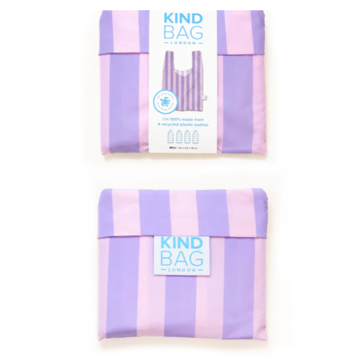 Kind Bag Reusable Recycled Plastic Bag Purple Stripes Singapore