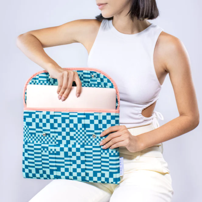 Kind Bag Recycled Plastic Laptop Sleeve Trippy Check Singapore