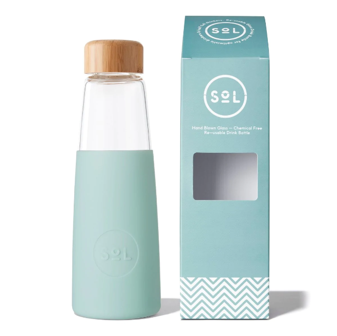 Borosilicate Glass Bottle Mini SoL Bottle 410ml Singapore Cool Cyan