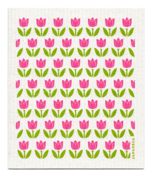 Swedish Dishcloth Pink Tulips