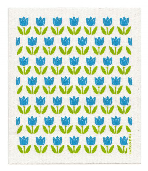 Swedish Dishcloth Turquoise Tulips