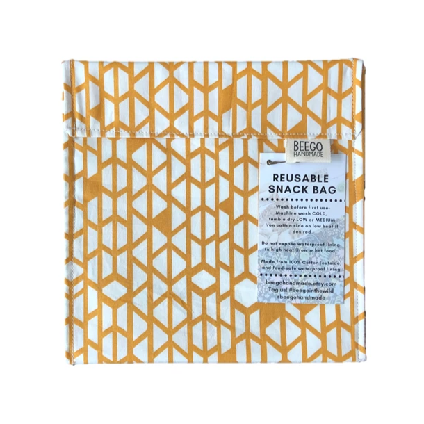 Reusable Snack and Sandwich Bag Mustard Abstract Singapore