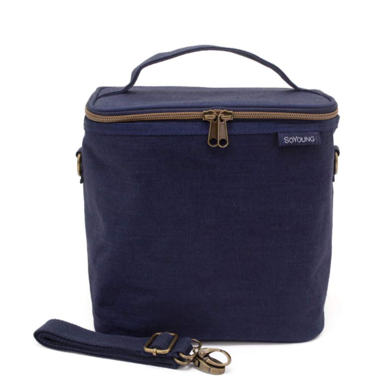 SoYoung Insulated Lunch Bag Navy Linen Singapore