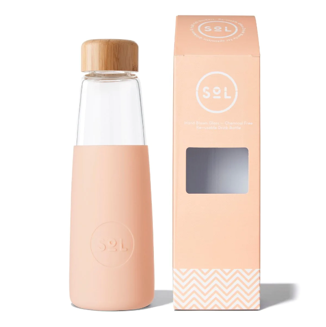 Borosilicate Glass Bottle Mini SoL Bottle 410ml Singapore Paradise Peach