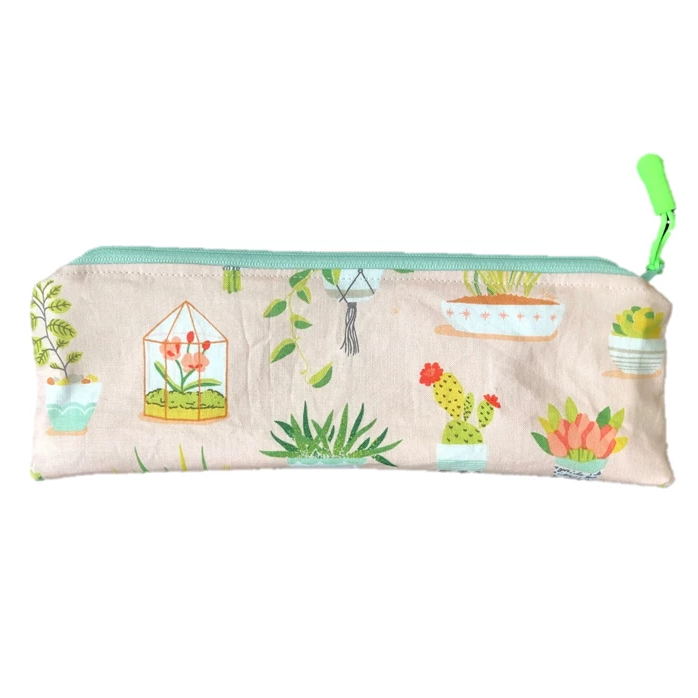 Travel Bamboo Cutlery Pouch Set Pink Plants Singapore