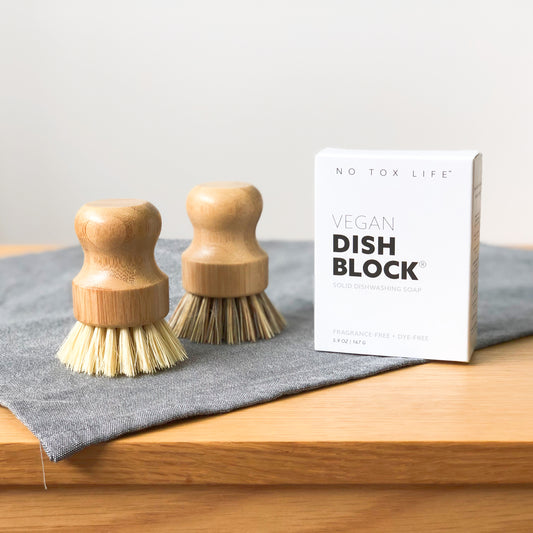 Short Handle Bamboo Dish Washing Brush with Plant Fibre Bristles Singapore