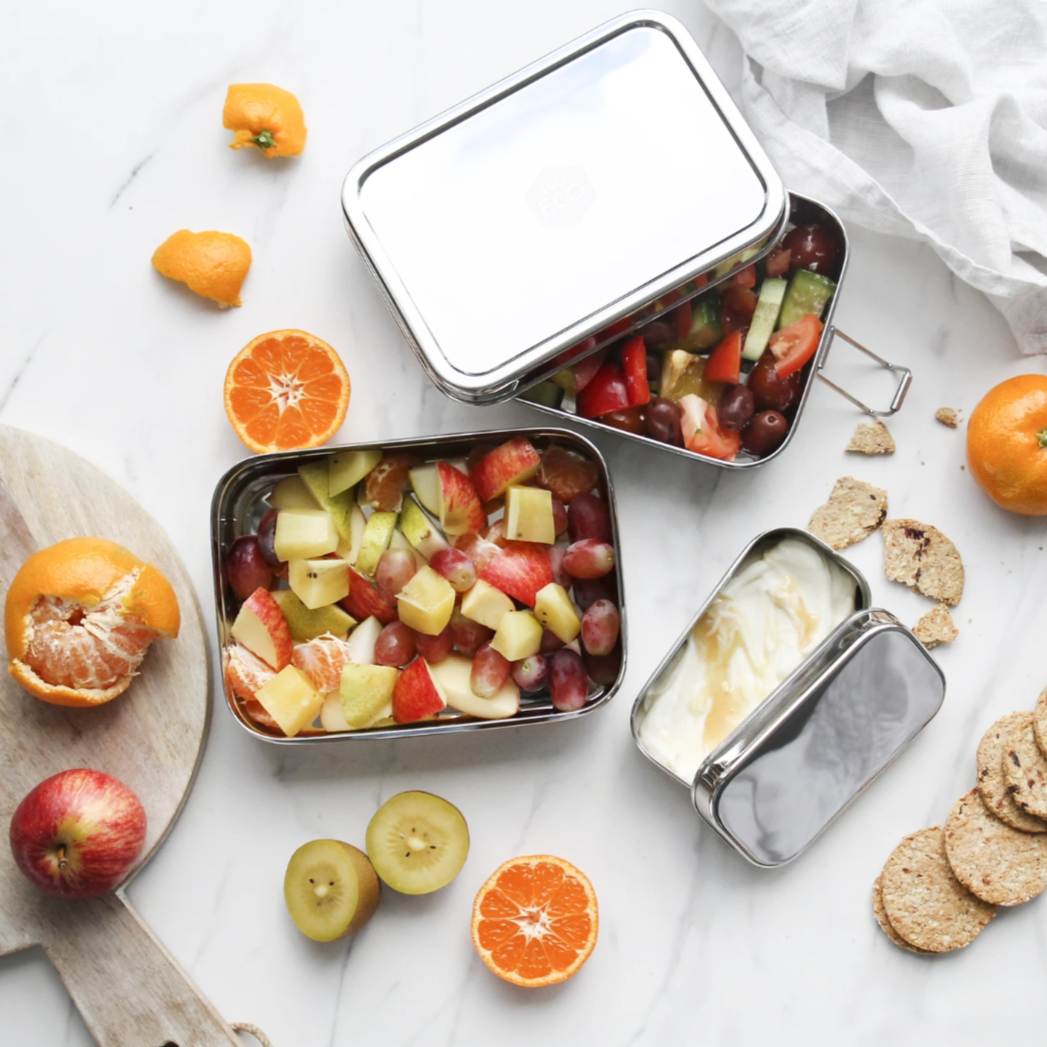 EverEco Stackable 2 Tier Stainless Steel Bento Box 3 Piece Set Singapore