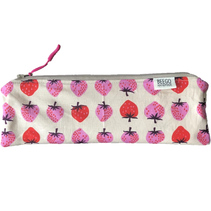 Travel Bamboo Cutlery Pouch Set Strawberry Singapore