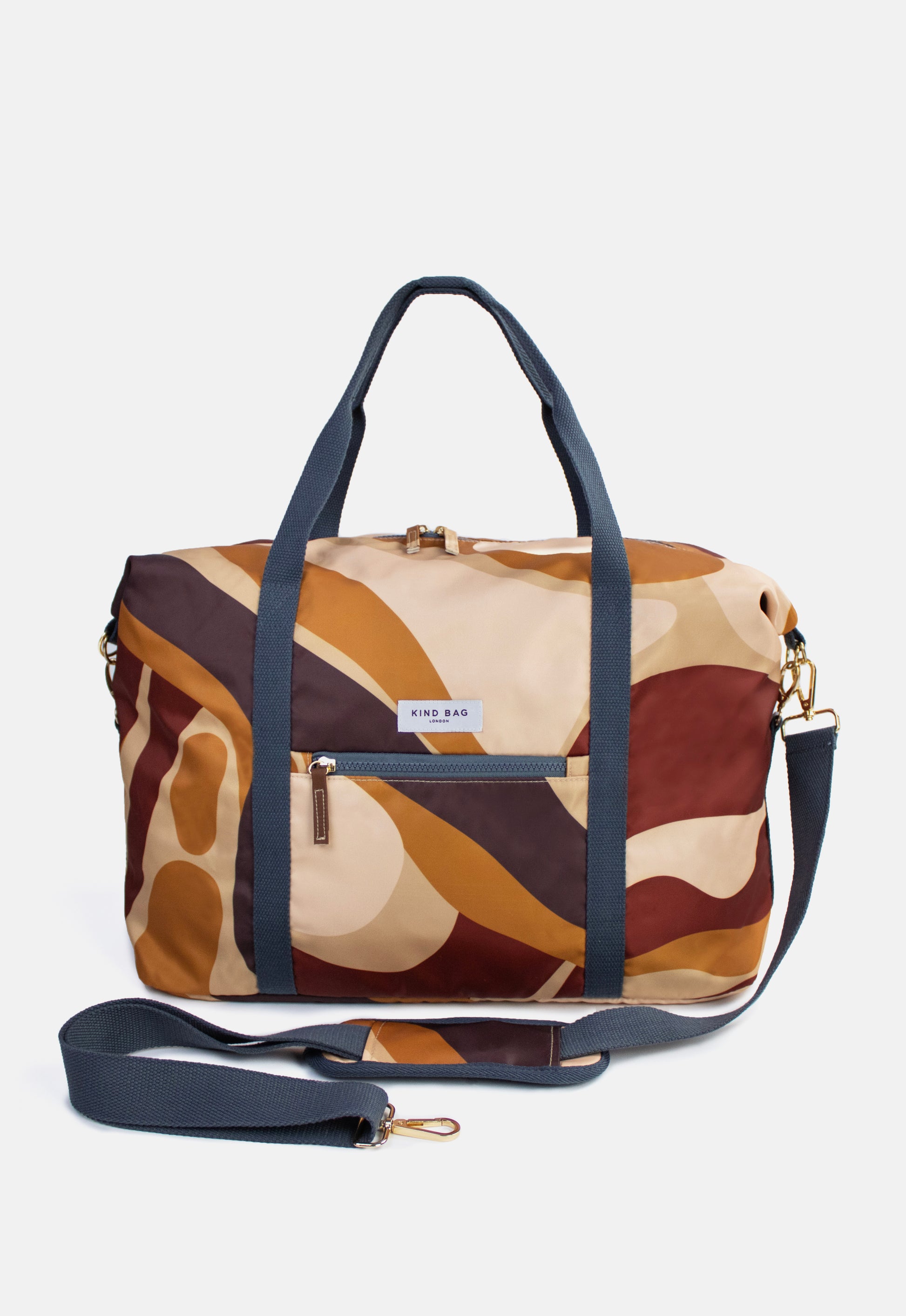 Kind Bag Recycled Plastic Weekender Travel Bag Abstract Caramel Singapore