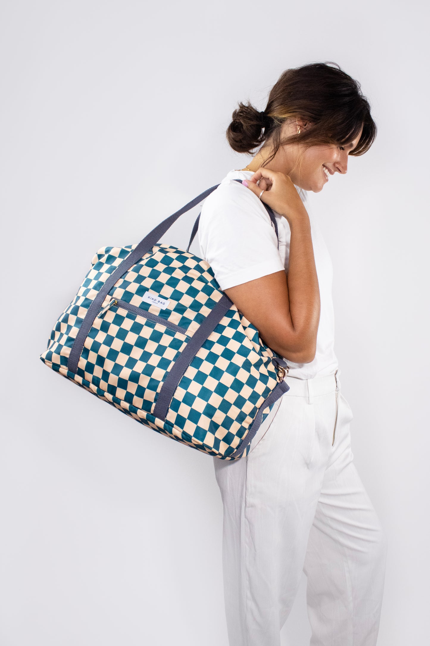 Kind Bag Recycled Plastic Weekender Travel Bag Checkerboard Singapore