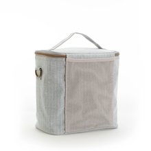 SoYoung Insulated Lunch Bag Pinstripe Heather Grey Linen Singapore