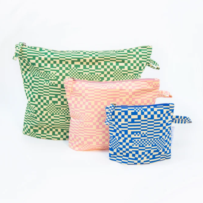King Bag Recycled Plastic Pouch Trippy Checkerboard Singapore