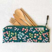 Travel Bamboo Cutlery Pouch Set Forget Me Not Singapore