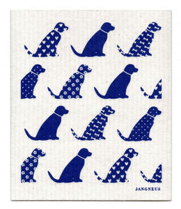 Swedish Dishcloth Blue Dogs