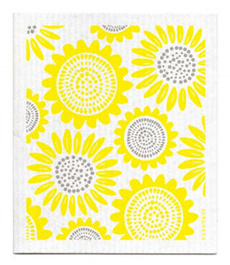 Swedish Dishcloth Yellow Sunflower