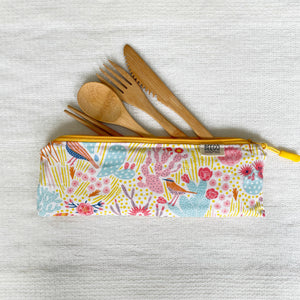 Travel Bamboo Cutlery Pouch Set Painted Desert Singapore