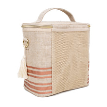 SoYoung Insulated Lunch Bag Rose Gold Stripes Linen Singapore