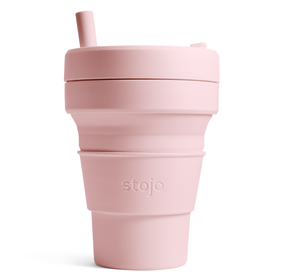 16oz Stojo Biggie Tribeca Collection Carnation Collapsible Cup Singapore