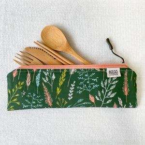 Travel Bamboo Cutlery Pouch Set Winter Seedlings Singapore