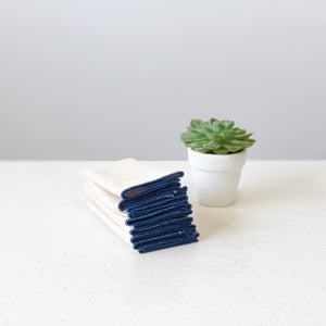 Organic Unbleached Cotton Muslin Navy Blue Handkerchief Singapore